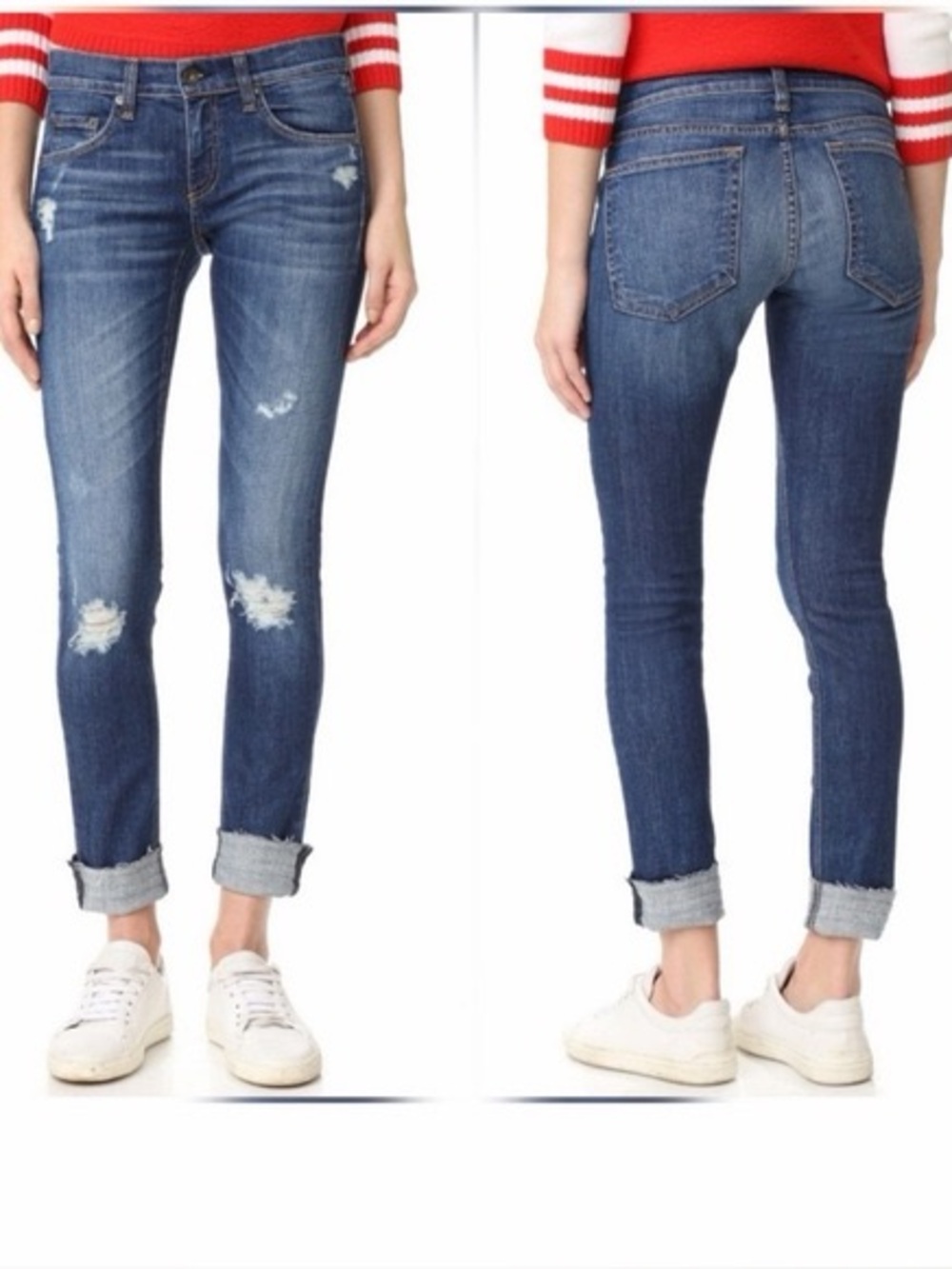 Rag & Bone Women’s size 27 Dre Canyon Wash Distressed Slim Boyfriend Jeans